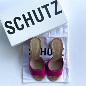 Schutz Kaycee Delux Nap / Hot Pink Size 10B Heels Sandals